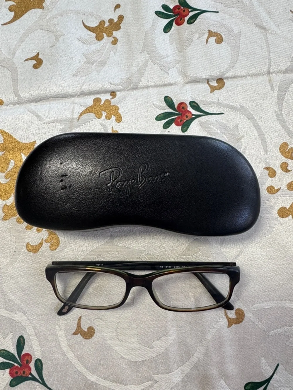 Ray-Ban Black and Tortoise Rectangular Women's Optical Glasses